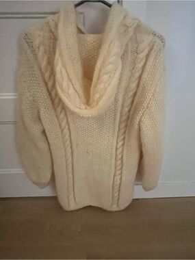 Classic Cream Cable Cowl Neck Sweater